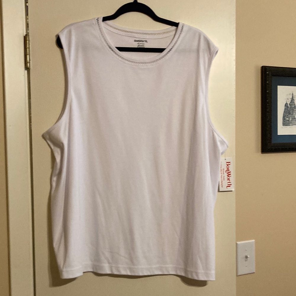 Bon Worth white sleeveless shirt NWT
